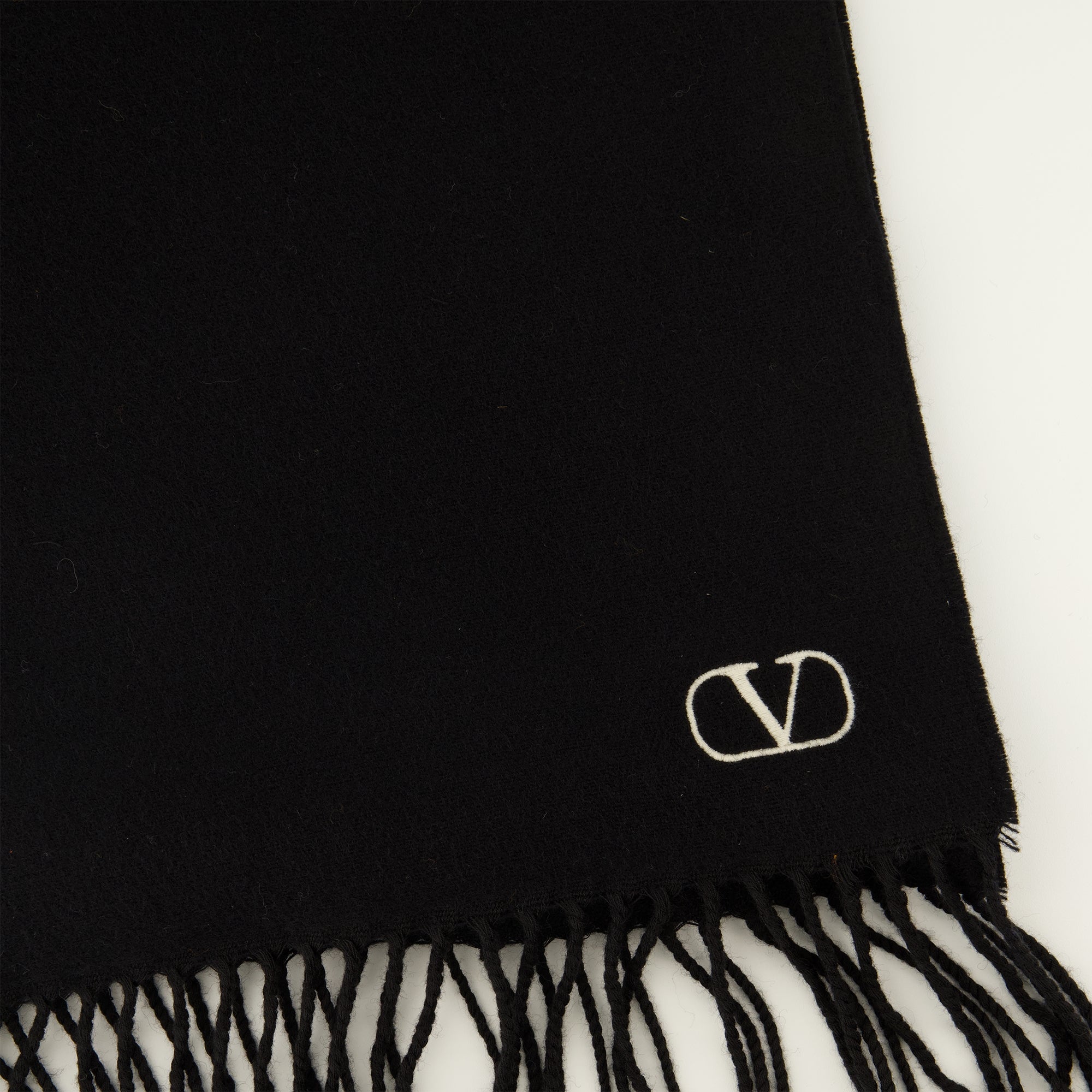 Écharpes, foulards et gants Cachecol de Lã VLogo Preto Valentino Garavani Noir Homme