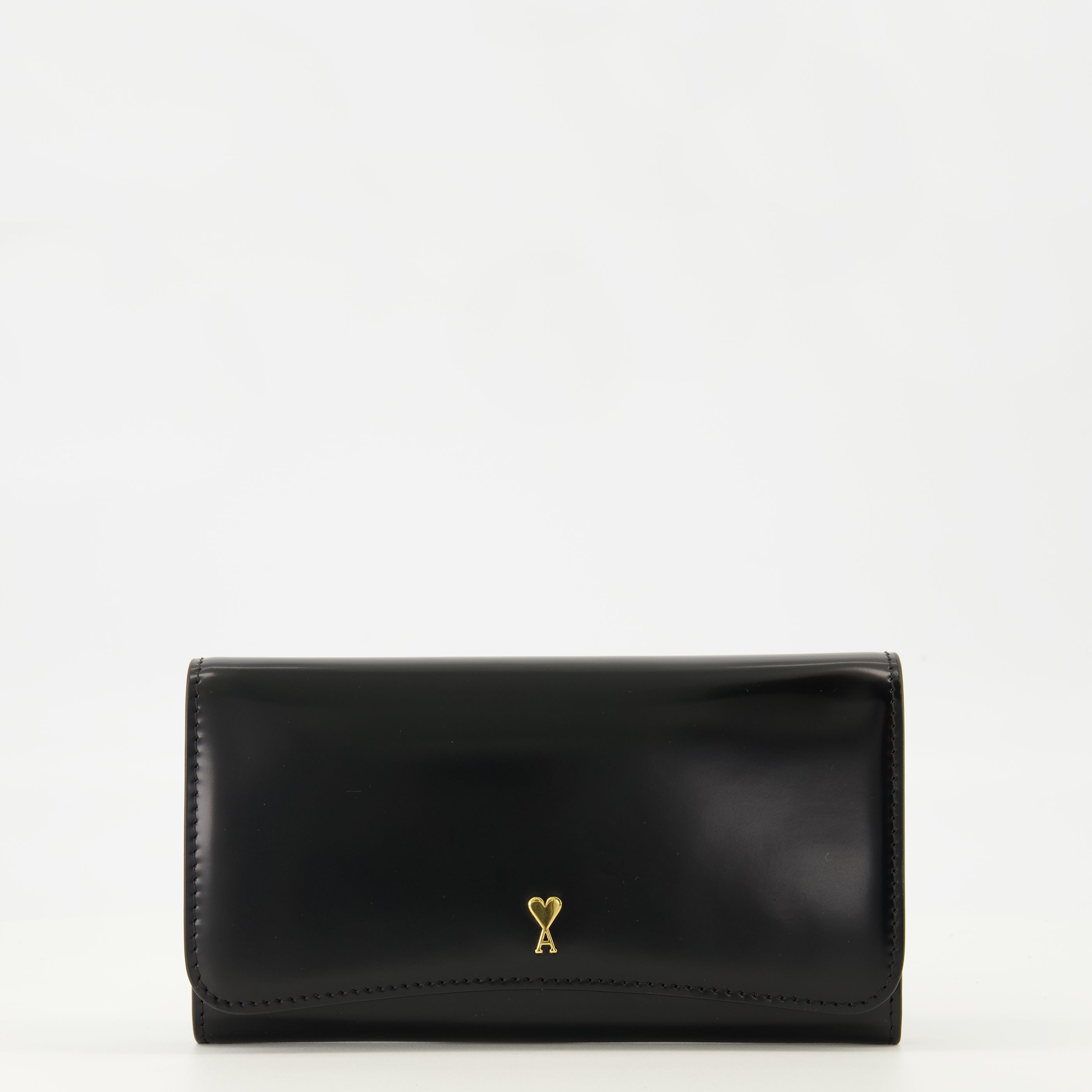 Image de l'article Portefeuille Continental Paris Paris noir de la marque Ami PARIS pour Unisex - Saison Printemps-Été 2026 - Vue de Face