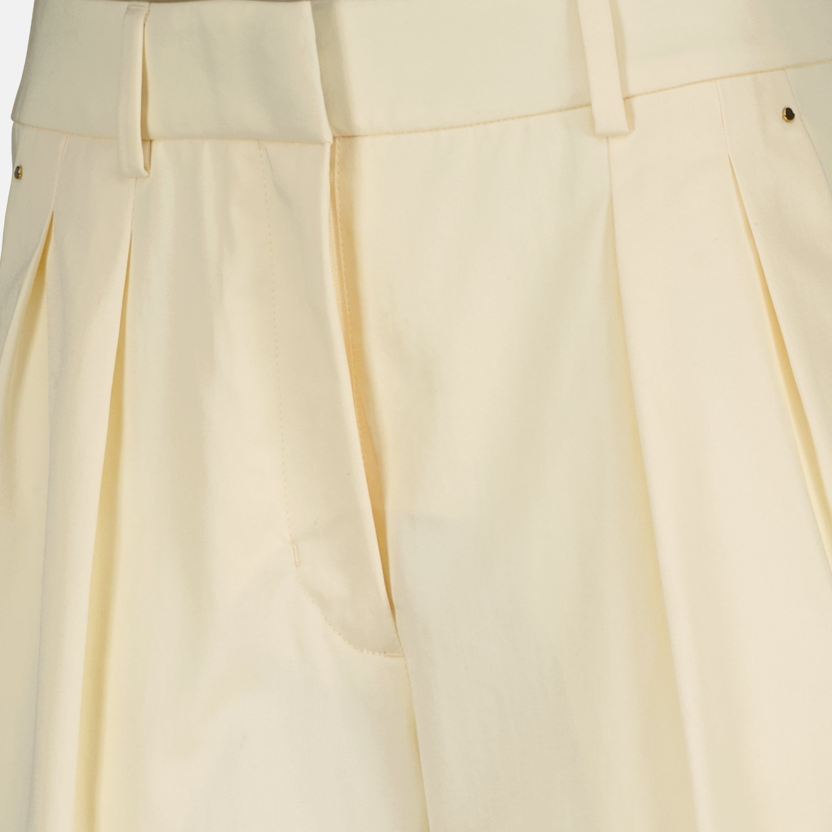 Pantalons 와이드 코튼 개바딘 팬츠 Moncler Blanc Femme