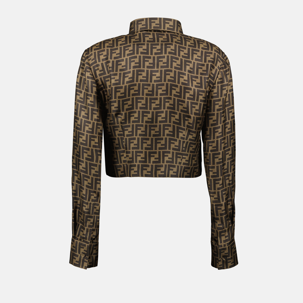 Camisas Chemise FF en soie Fendi Marrom Femme