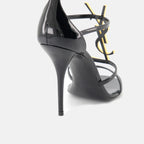 Offene schuhe Cassandra Absatzsandalen Saint Laurent Schwarz Femme