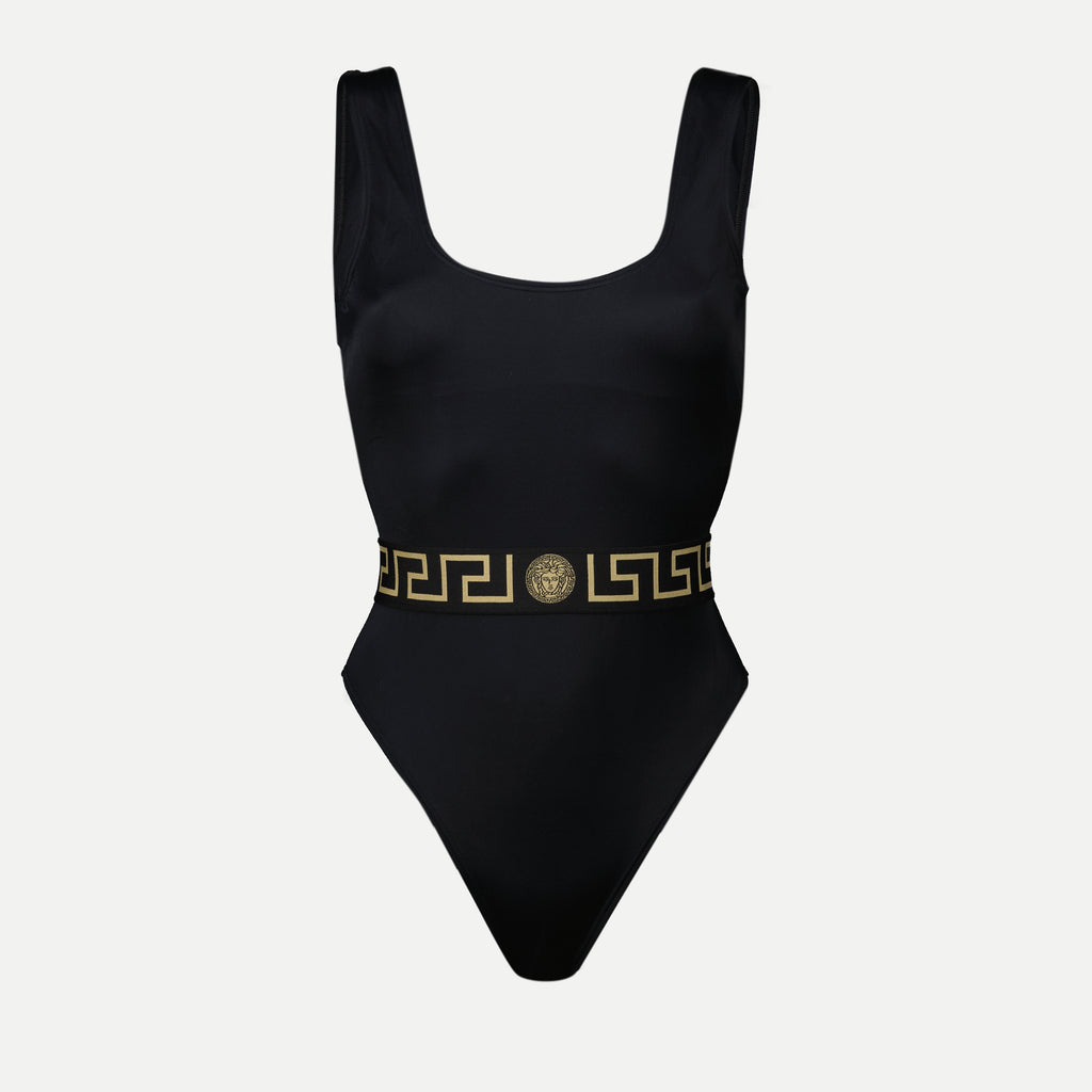 Beachwear Maillot de bain une pièce bordure Greca Versace Noir Femme