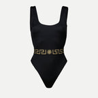 Beachwear Maillot de bain une pièce bordure Greca Versace Noir Femme