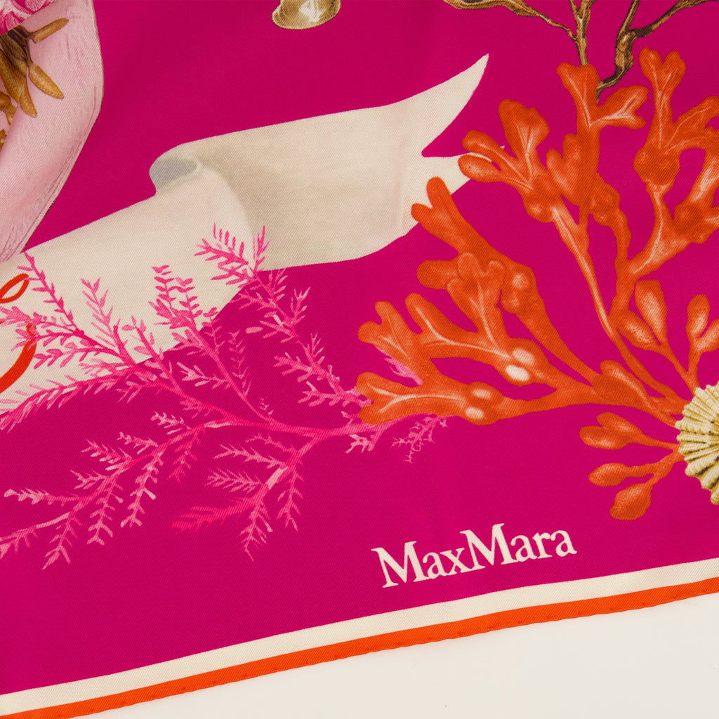 Écharpes, foulards et gants Carré de soie à imprimé rose Max Mara Rose Femme