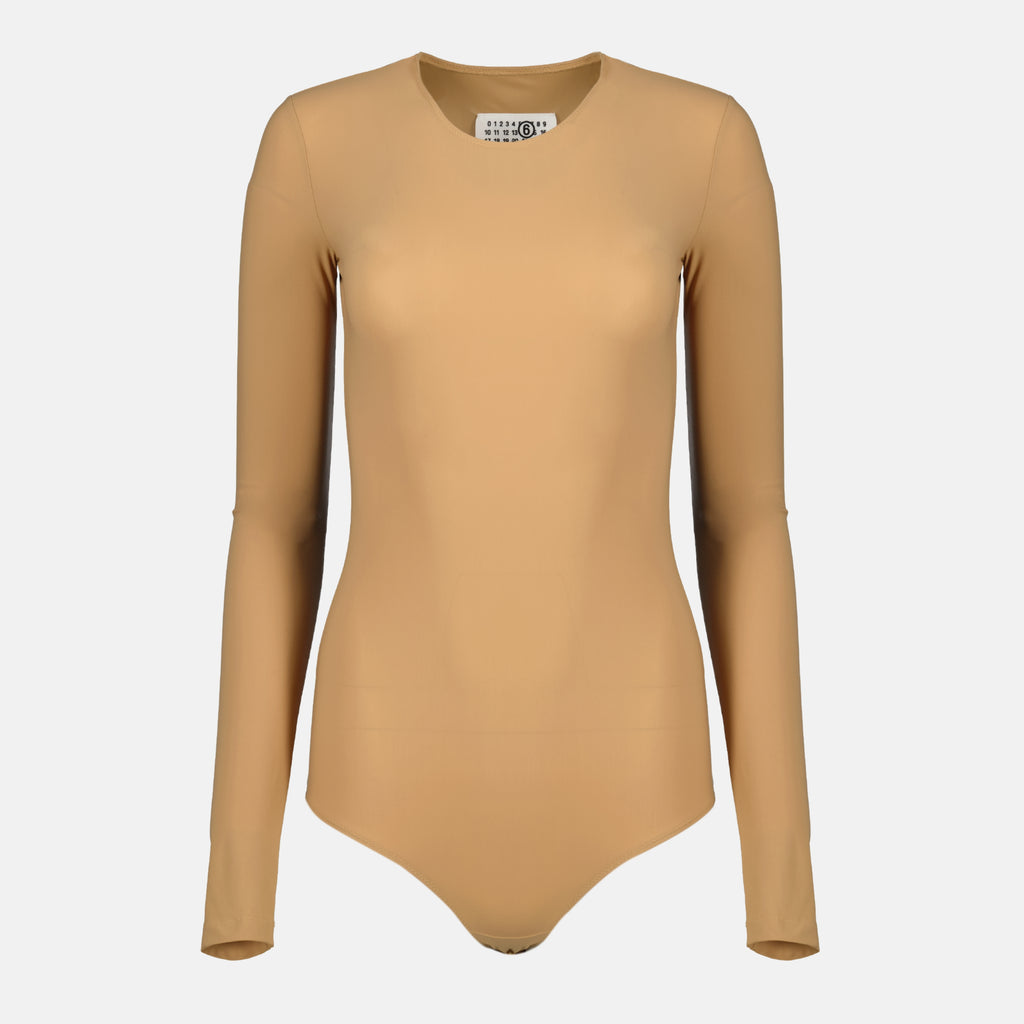 Image de l'article Body beige en lycra de la marque Mm6 pour Femme - Saison Printemps-Été 2026 - Vue de Face