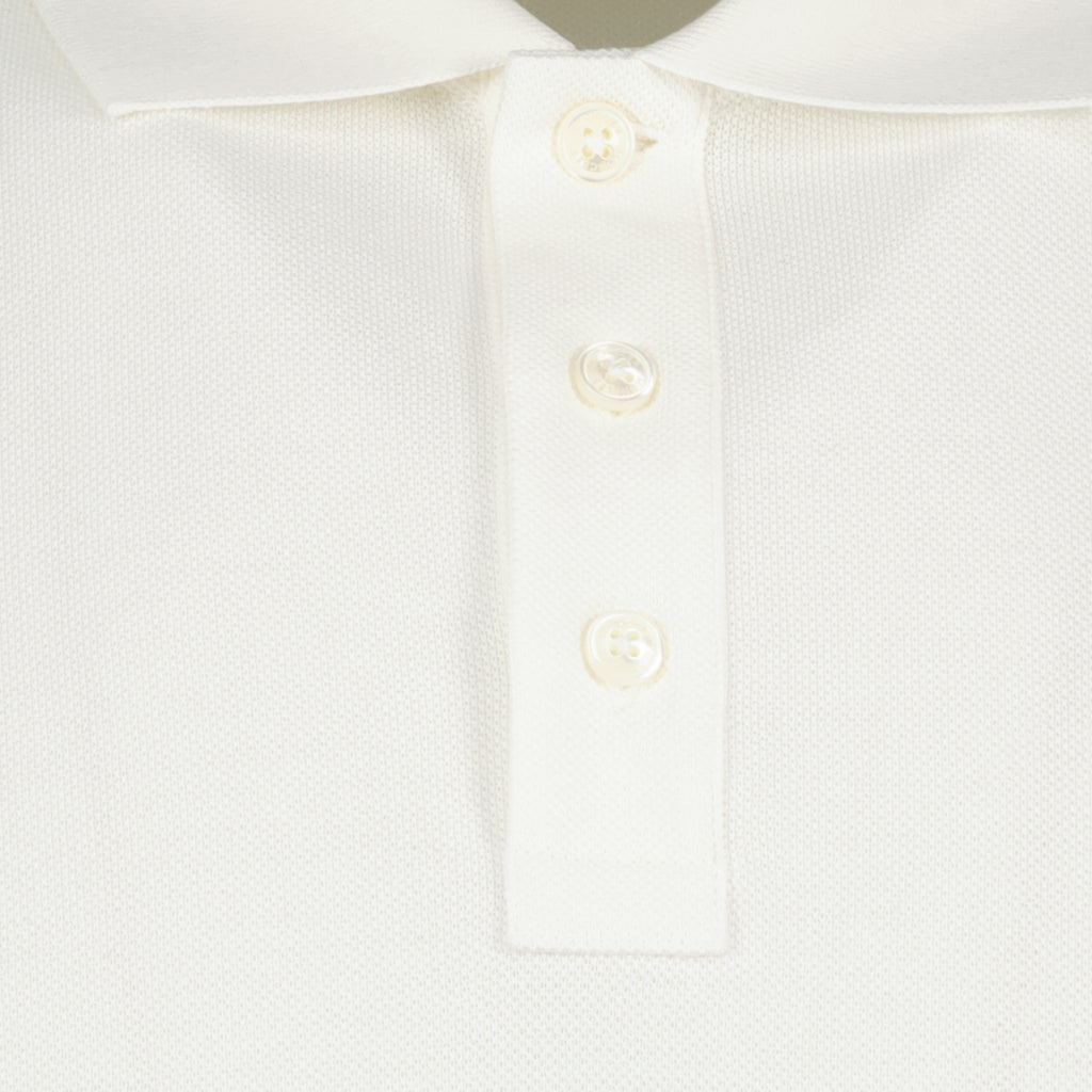 Polos ホワイトコットンピケポロ Moncler Blanc Homme