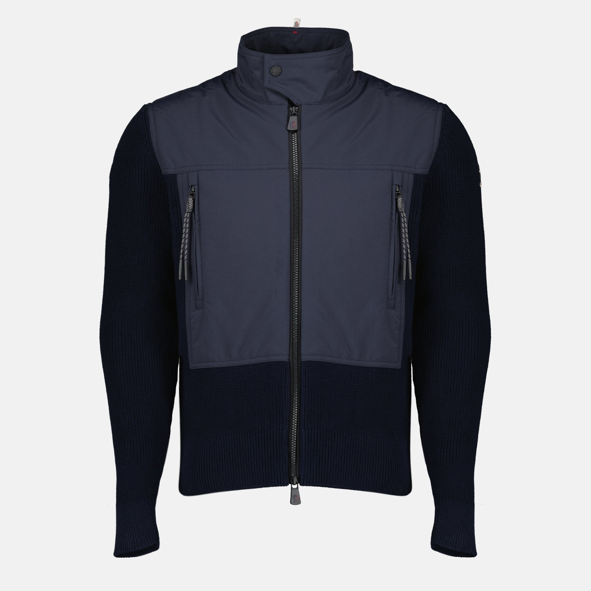 Image de l'article Veste cardigan bi-matière bleu de la marque Moncler Grenoble pour Homme - Saison Printemps-Été 2026 - Vue de Face