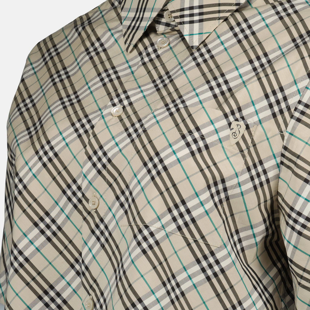 Camisas Camisa a Rayas Burberry Beige Femme