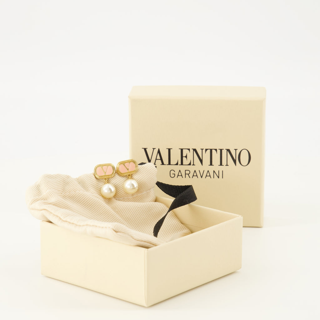 Image de l'article Boucles d'oreilles VLogo de la marque Valentino Garavani pour Femme - Saison Automne-Hiver 2025 - Vue détaillée_3