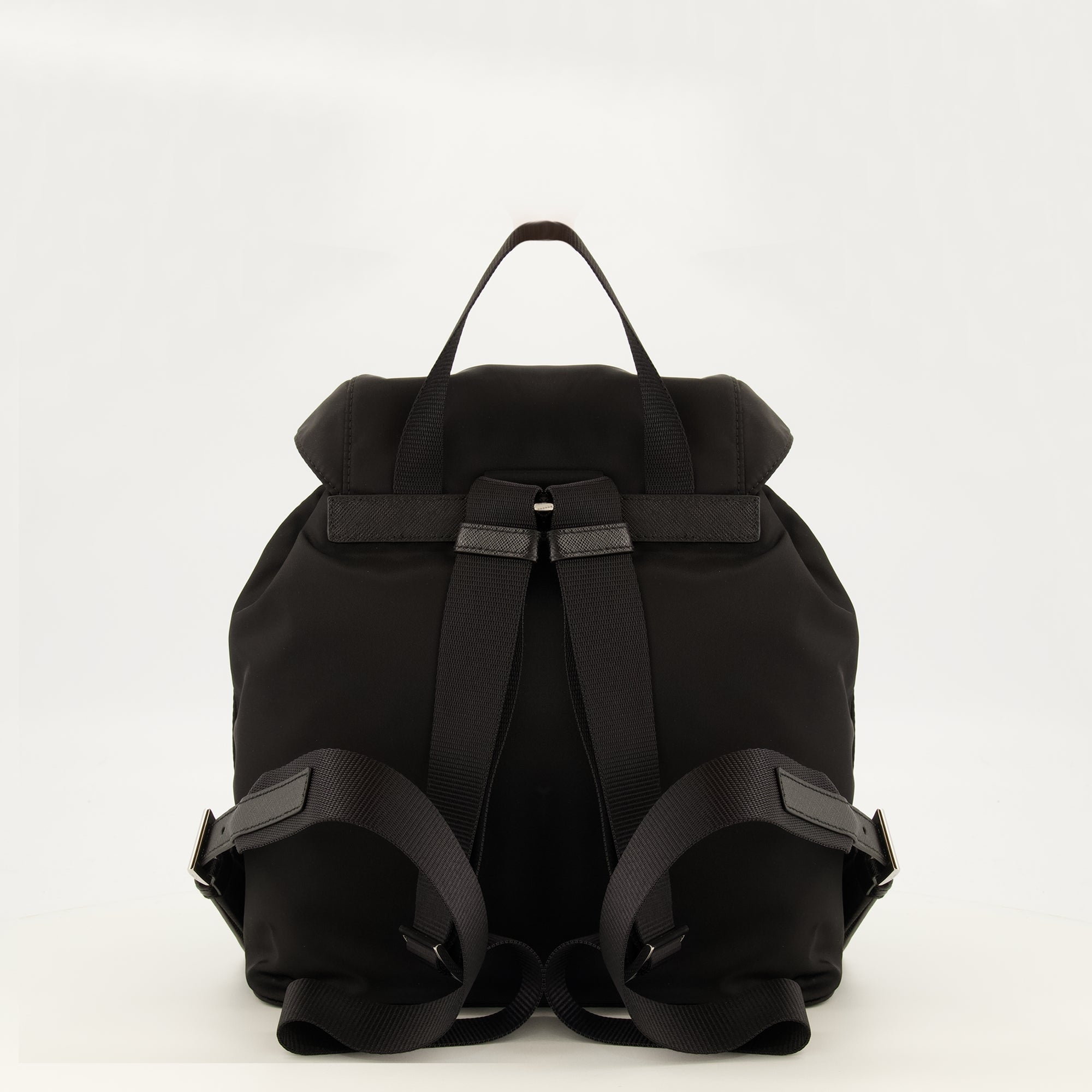 Sacs à dos Petit sac à dos en Re-Nylon noir Prada Noir Femme