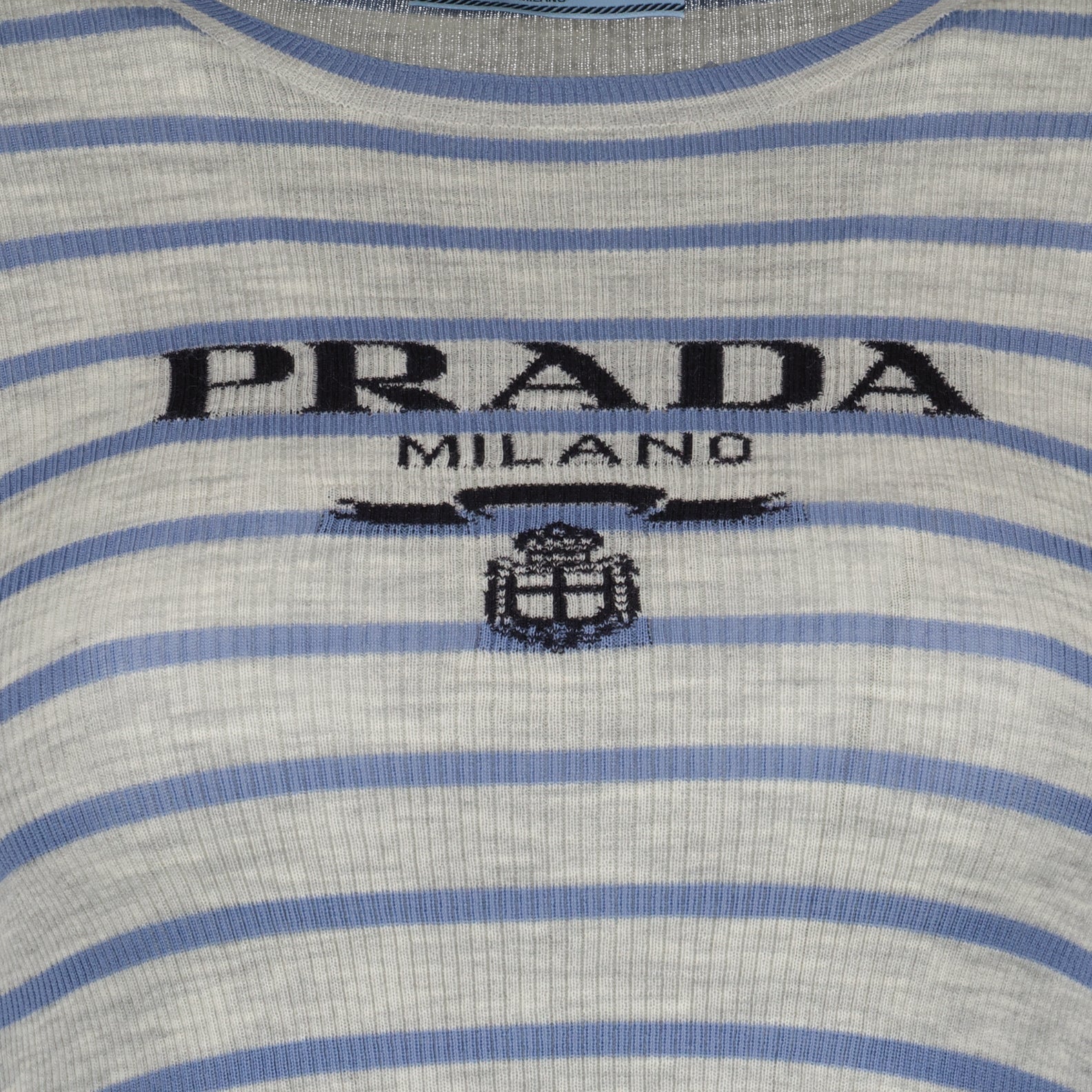 Prendas de punto P24V1G S 231 11J5 f0vwz marmo+pervinca Prada Gris Femme