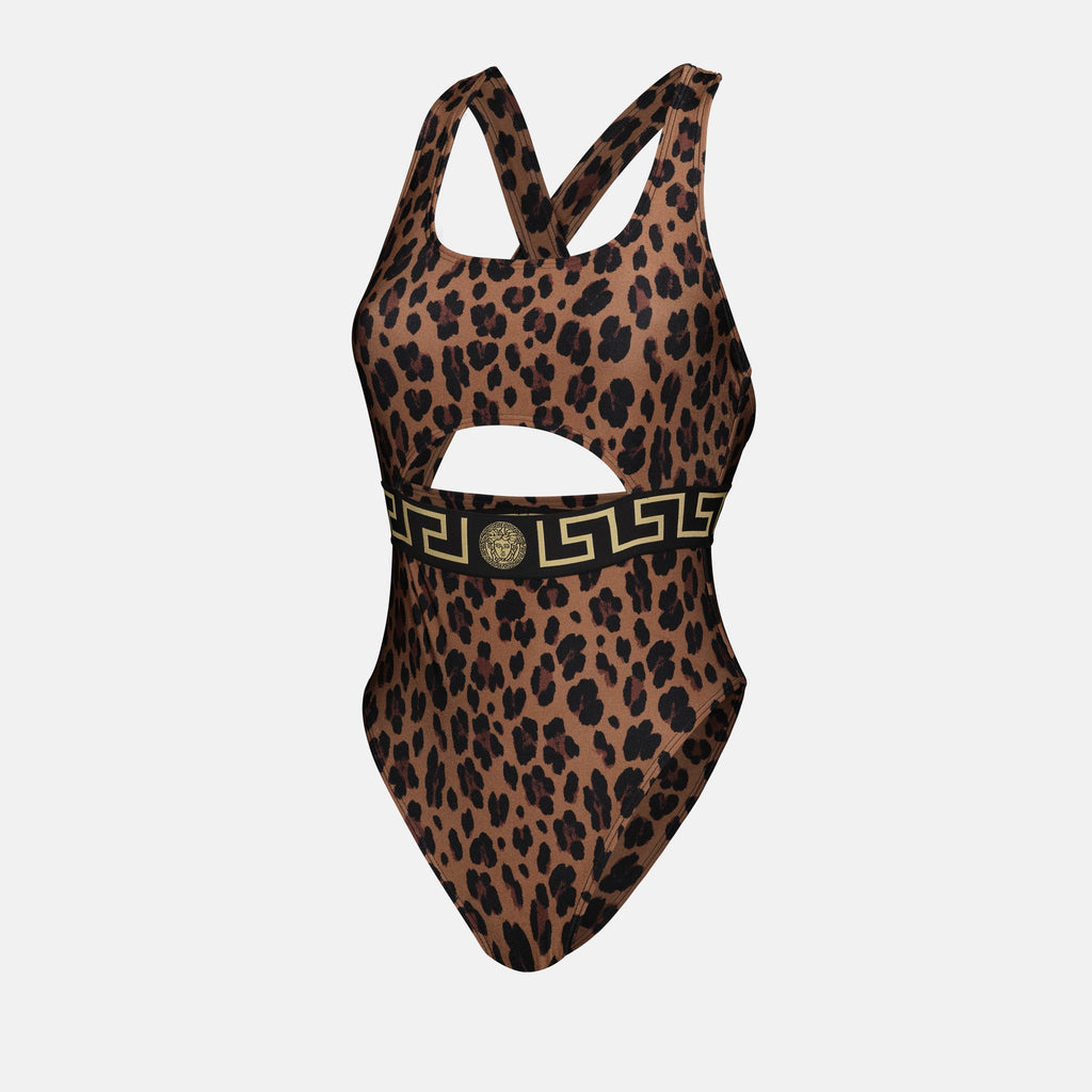 Beachwear Maillot de bain une pièce léopard Versace Marron Femme