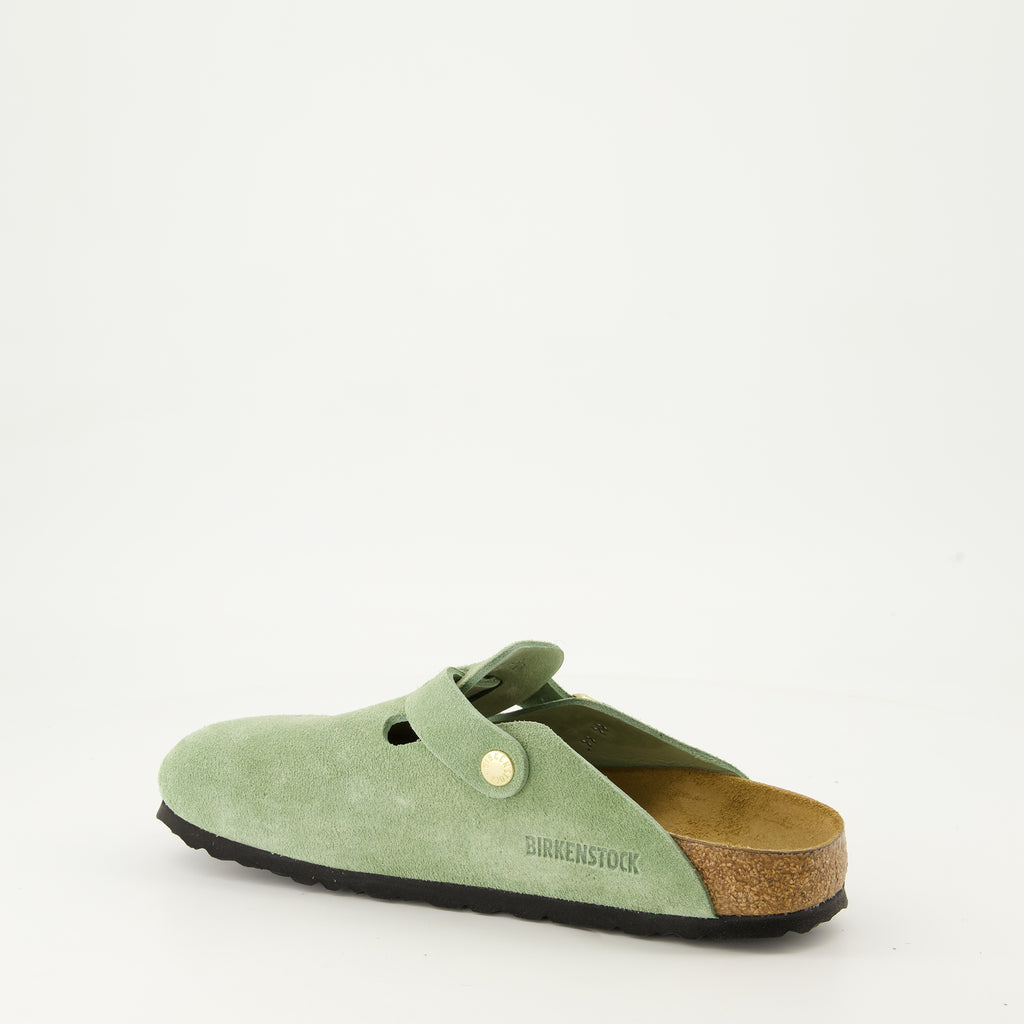 Chaussures ouvertes Mules Boston Birkenstock Vert Femme
