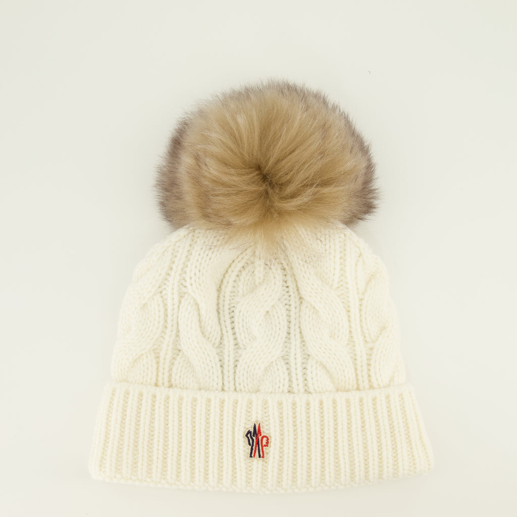 Chapeaux, casquettes et bonnets Bonnet à logo blanc Moncler Grenoble Blanc Femme
