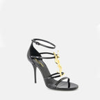Offene schuhe Cassandra Absatzsandalen Saint Laurent Schwarz Femme