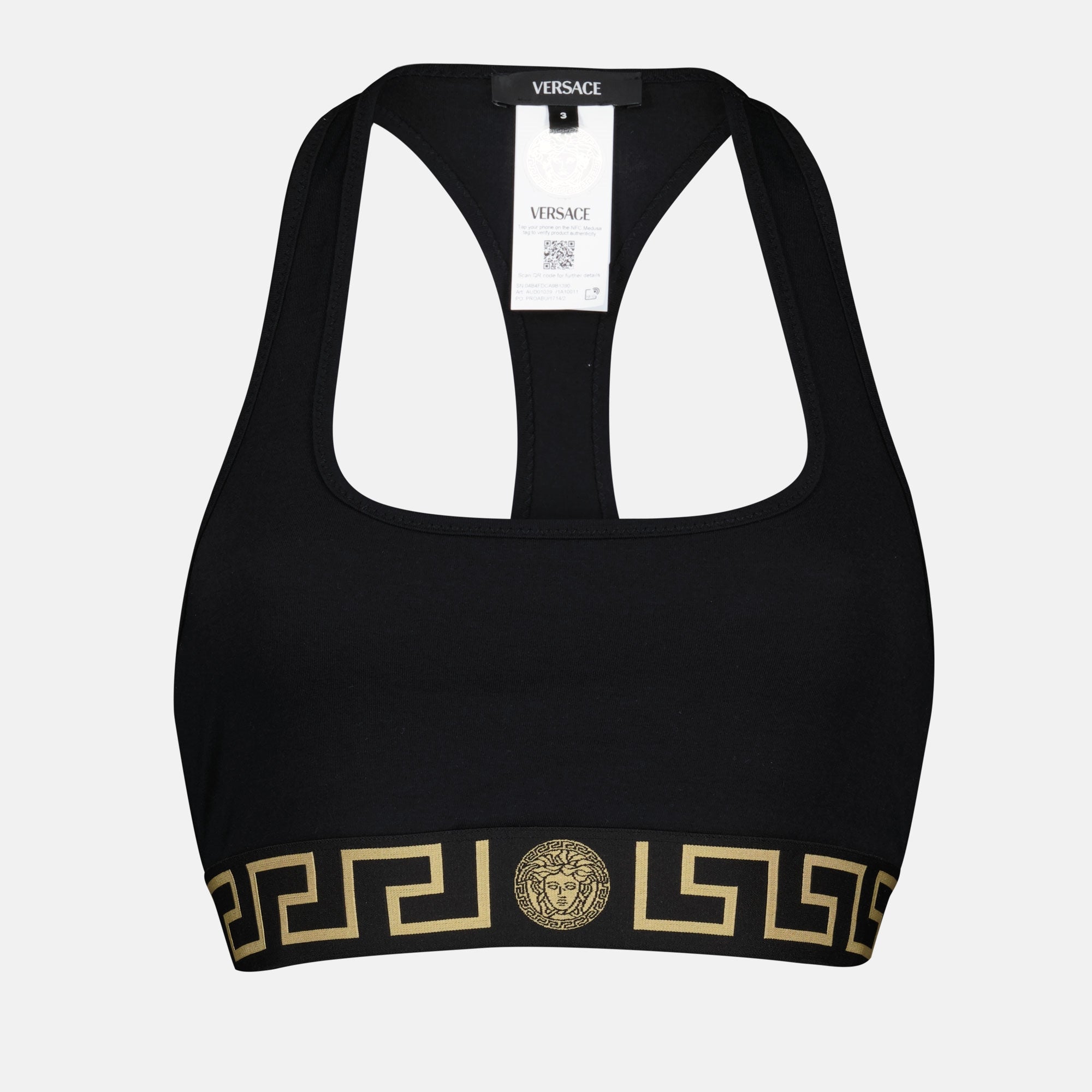 Sous-vêtements et homewear Brassière Medusa Greca Versace Noir Femme