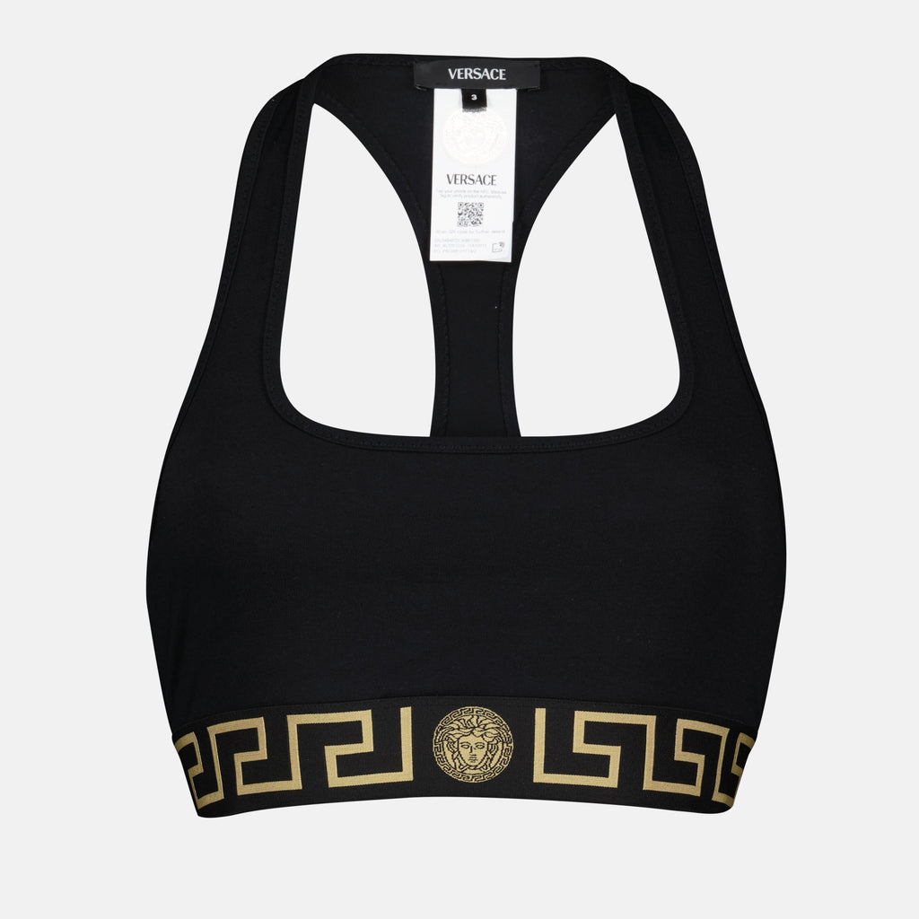 Sous-vêtements et homewear Brassière de sport Medusa Greca Versace Noir Femme