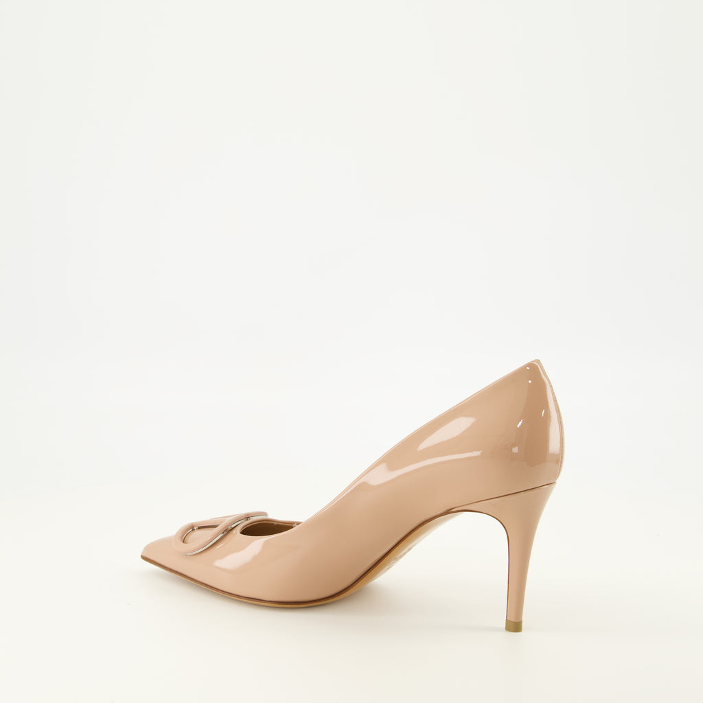 Escarpins Zapatos de tacón de charol VLogo en beige Valentino Garavani Beige Femme