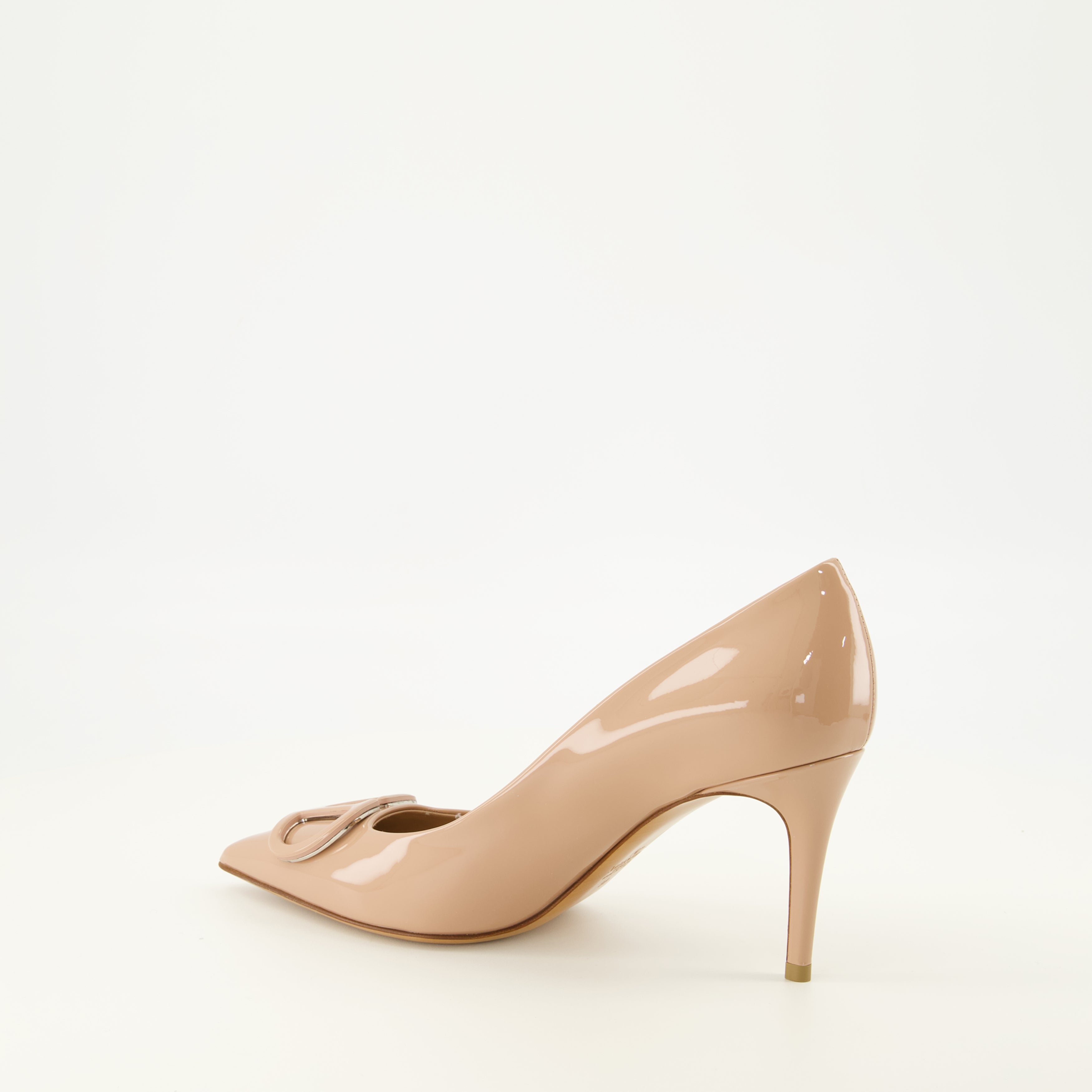 Escarpins Escarpins VLogo en cuir verni beige Valentino Garavani Beige Femme