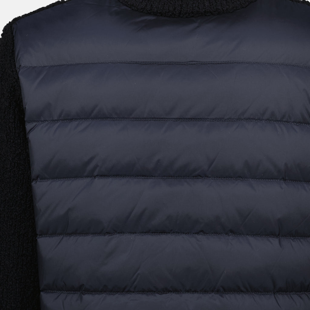 Maille Cardigan bi-matière Moncler Bleu foncé Femme