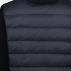 Maille Cardigan bi-matière Moncler Bleu foncé Femme