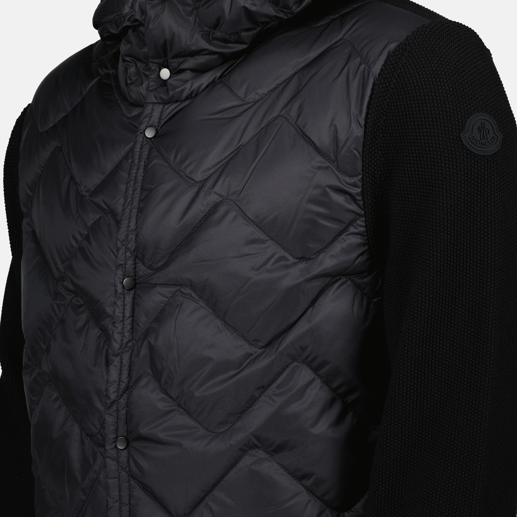 Jaquetas Casaco Matelassé Bicolor Moncler Preto Homme
