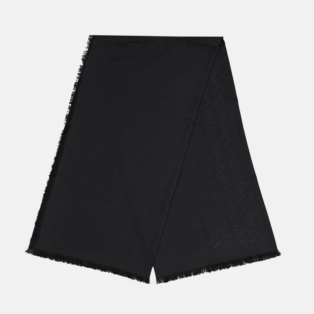 Bild des Seiden- und Wollquadrats von Saint Laurent für Männer - Herbst-Winter 2025 - Rückansicht