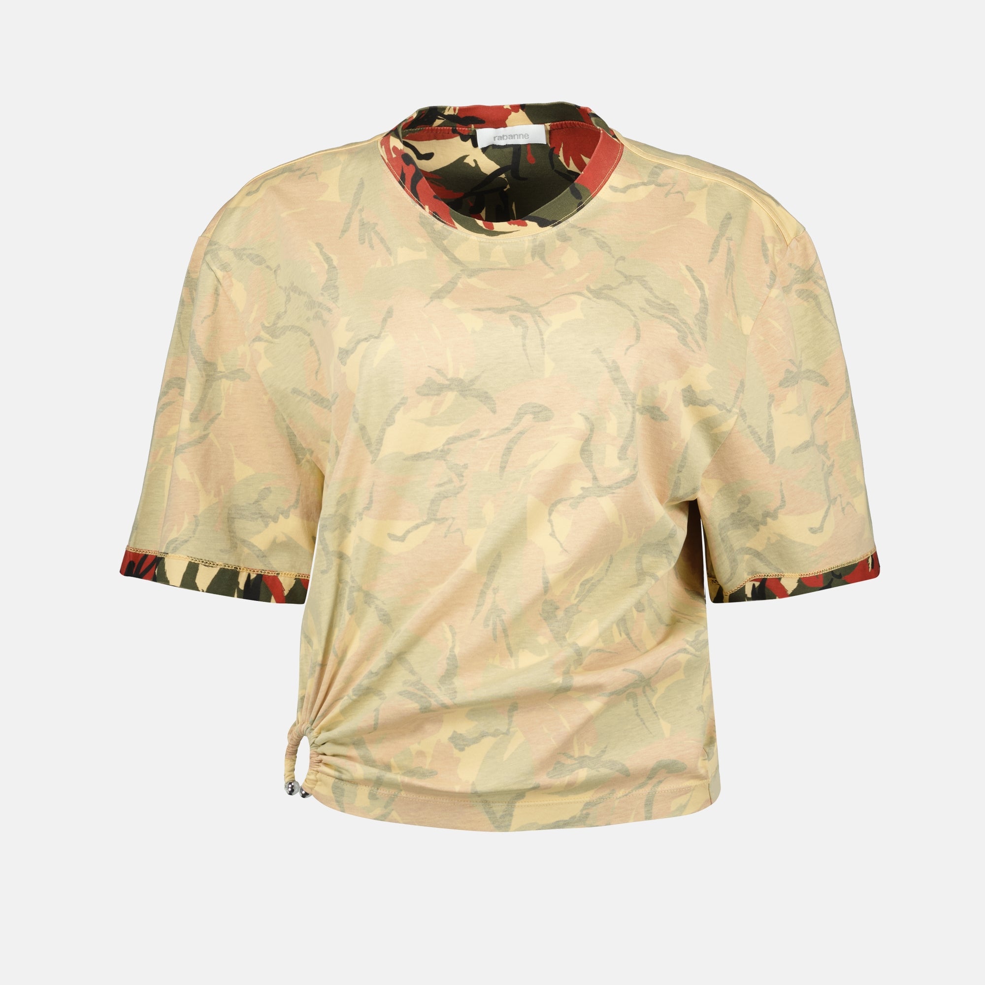 T-shirt T-Shirt Piercing Camouflage Rabanne Beige Femme