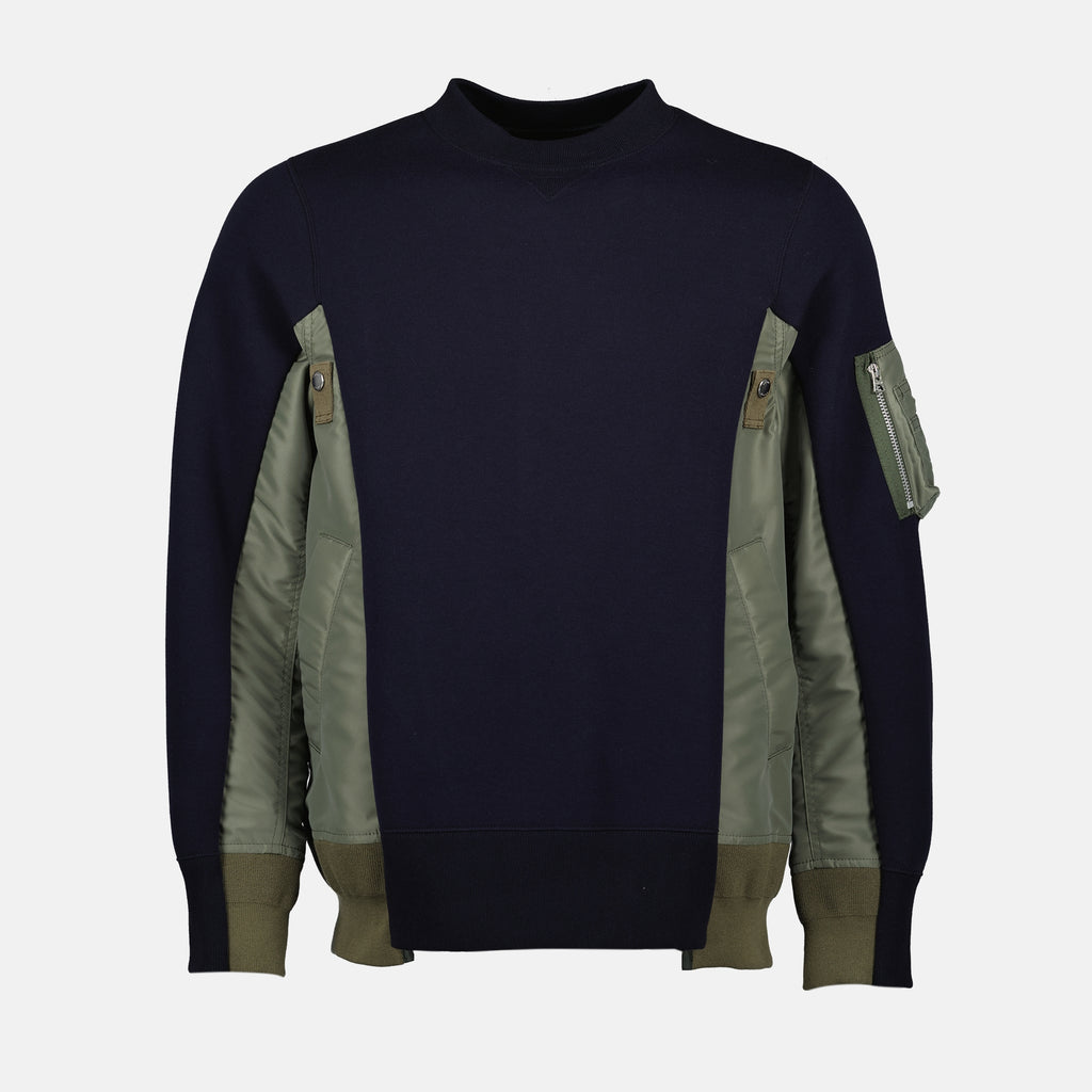 Sudaderas Suéter Bicolor Sacai Azul oscuro Hombres