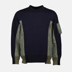 Sudaderas Suéter Bicolor Sacai Azul oscuro Hombres