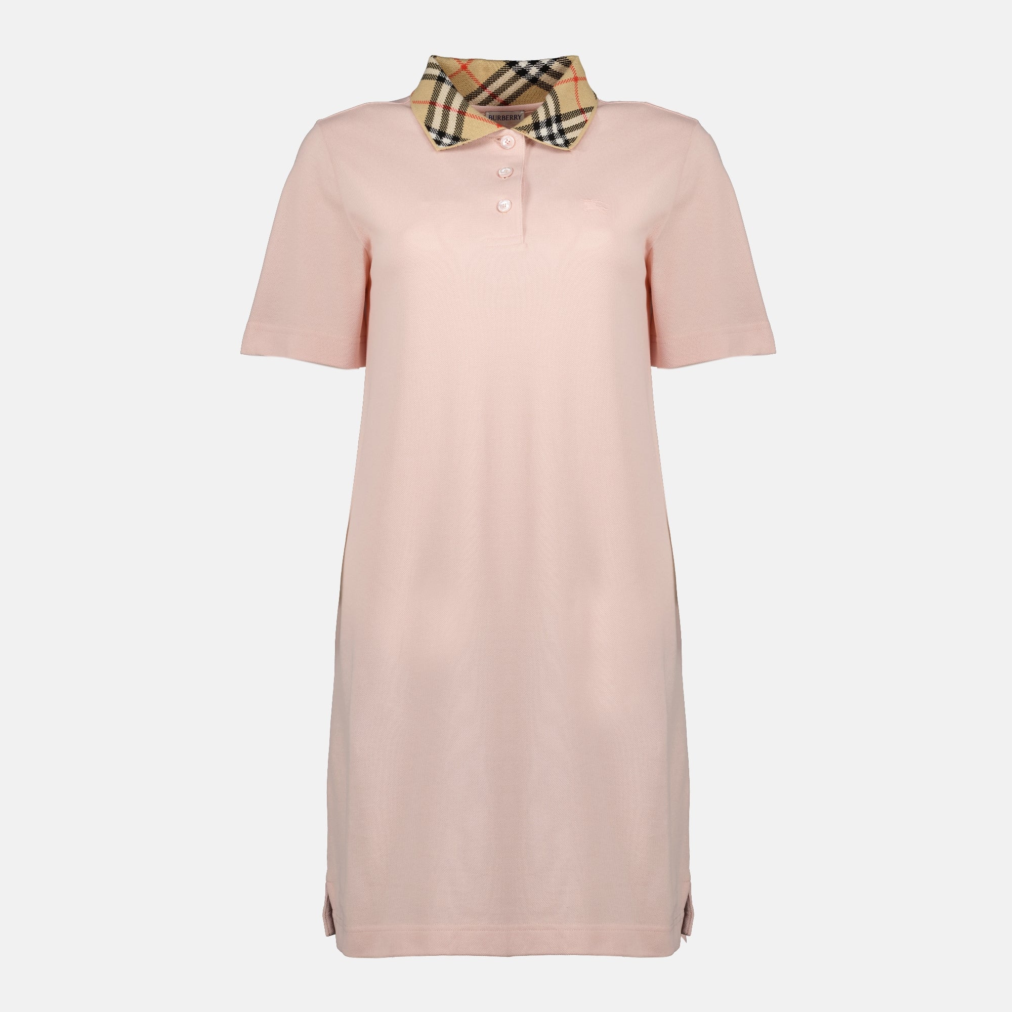 Image de l'article Robe polo à col Check rose de la marque Burberry pour Femme - Saison Printemps-Été 2026 - Vue de Face
