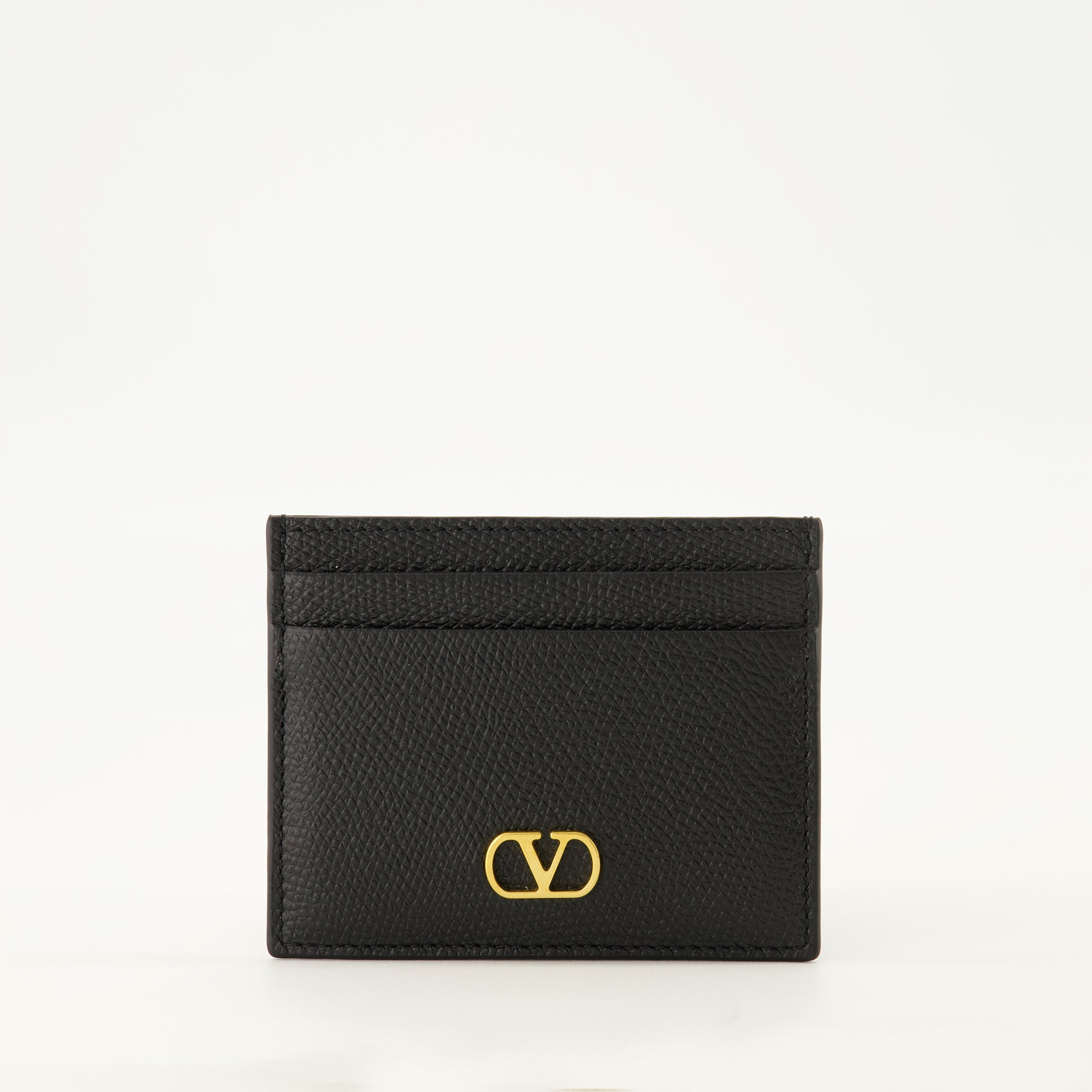 Petite maroquinerie VLogoカードホルダー ブラックレザー Valentino Garavani Noir Femme