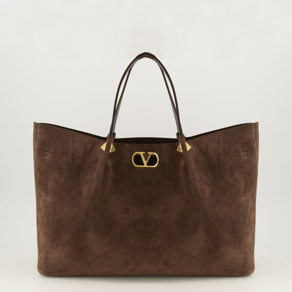 Sacs cabas Grande Bolsa Tote de Camurça Castanho Valentino Garavani Marron Femme