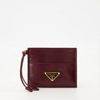 Image of the Prada leather card holder for women - Fall-Winter 2025 - Front View
