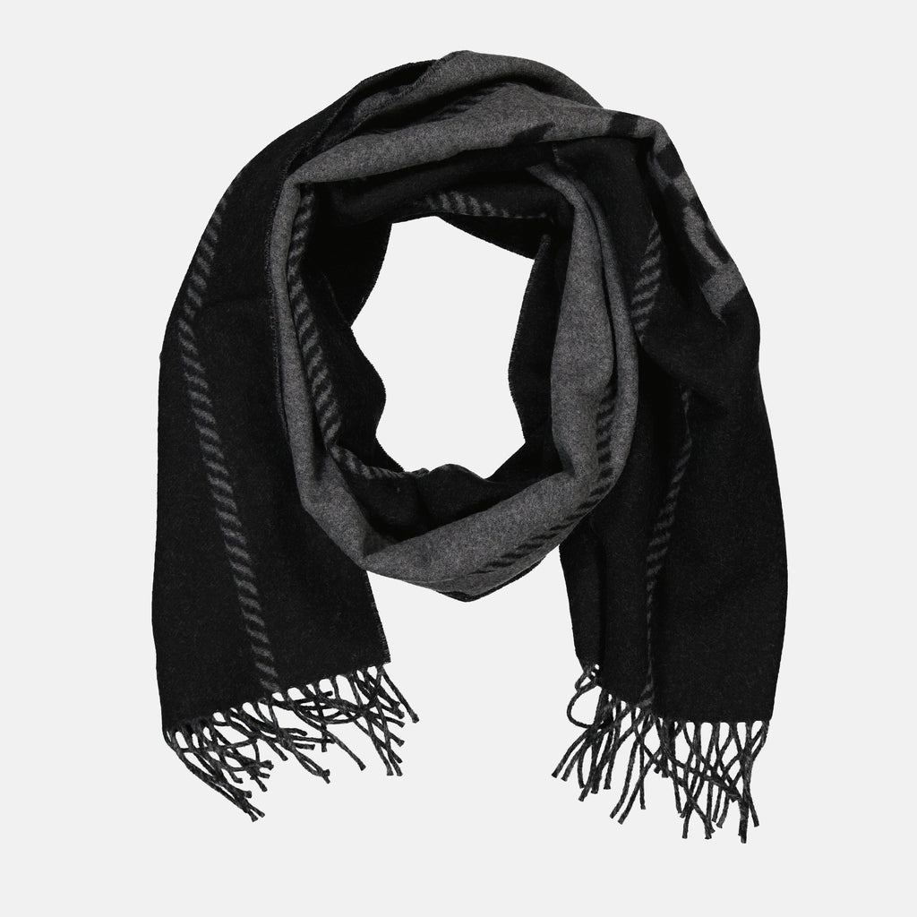 Écharpes, foulards et gants Écharpe en laine noir et gris Prada Gris Homme