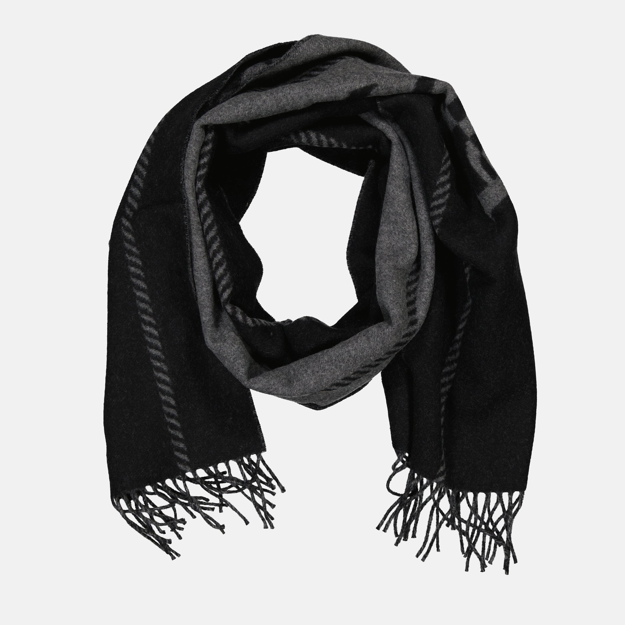 Écharpes, foulards et gants Écharpe en laine noir et gris Prada Gris Homme