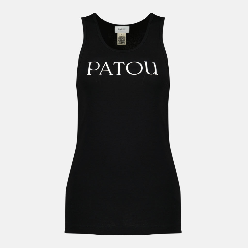 Immagine del top nero a costine di Patou per donna - Collezione Primavera-Estate 2026 - Vista frontale