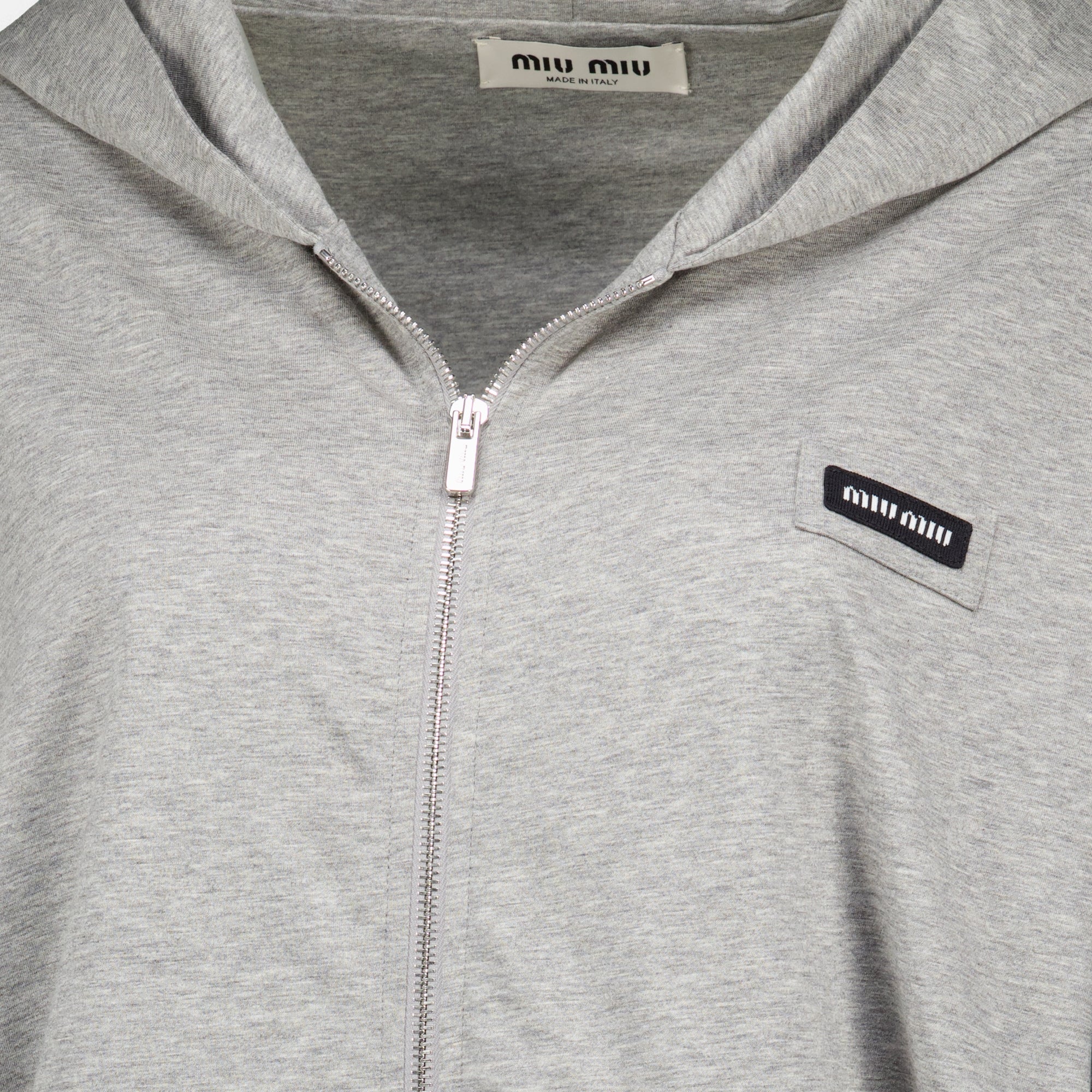 Sweatshirts Veste à capuche molletonné grise Miu Miu Gris Femme