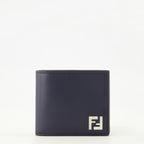 Image of the FF Squared navy blue wallet by Fendi for Men - Spring-Summer 2026 - Front View