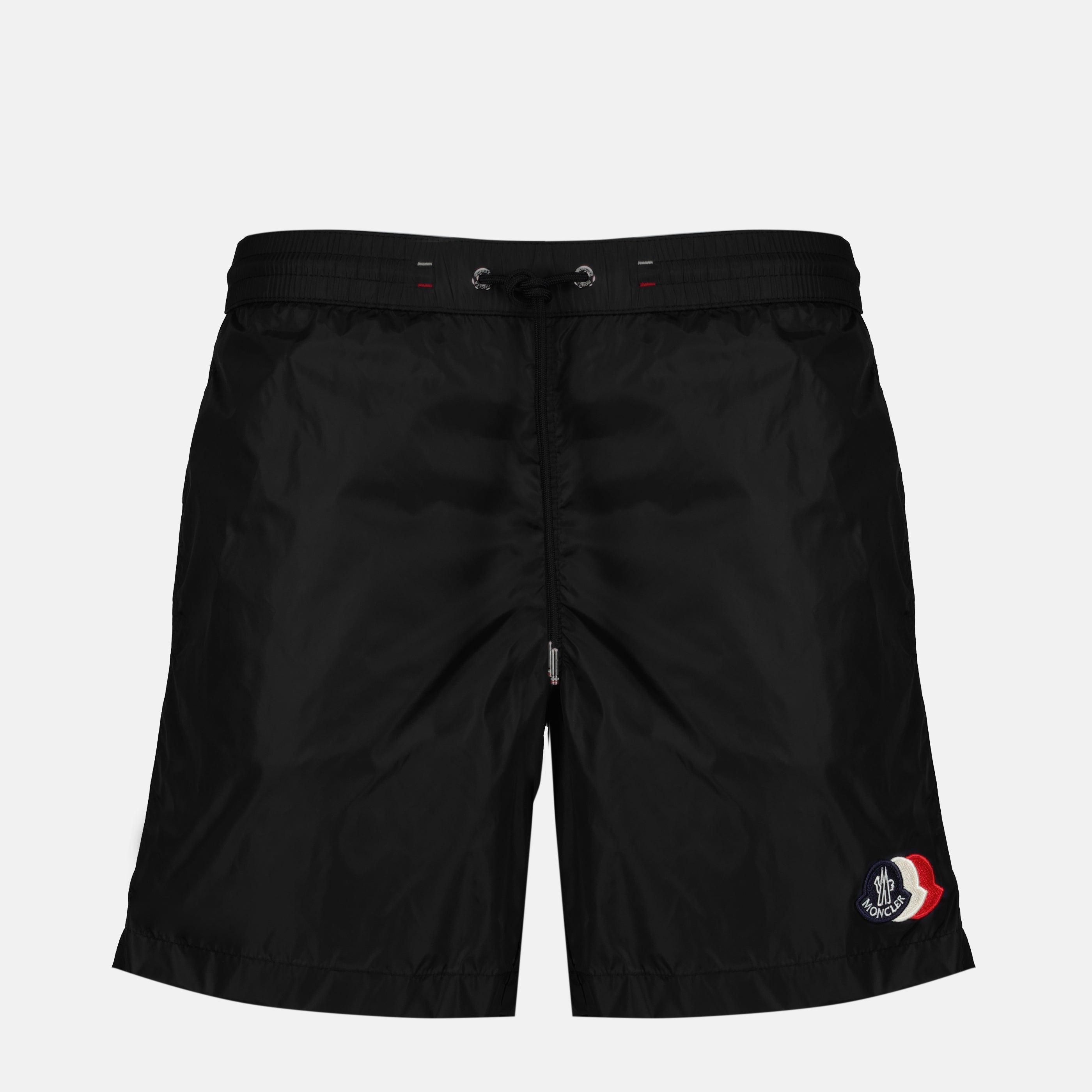 Image de l'article Short de bain à logo noir en nylon de la marque Moncler pour Homme - Saison Printemps-Été 2026 - Vue de Face