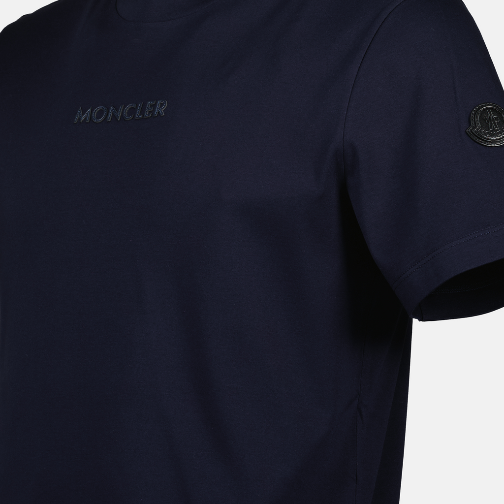 T-shirts T-shirt bleu marine à logo Moncler Bleu foncé Homme