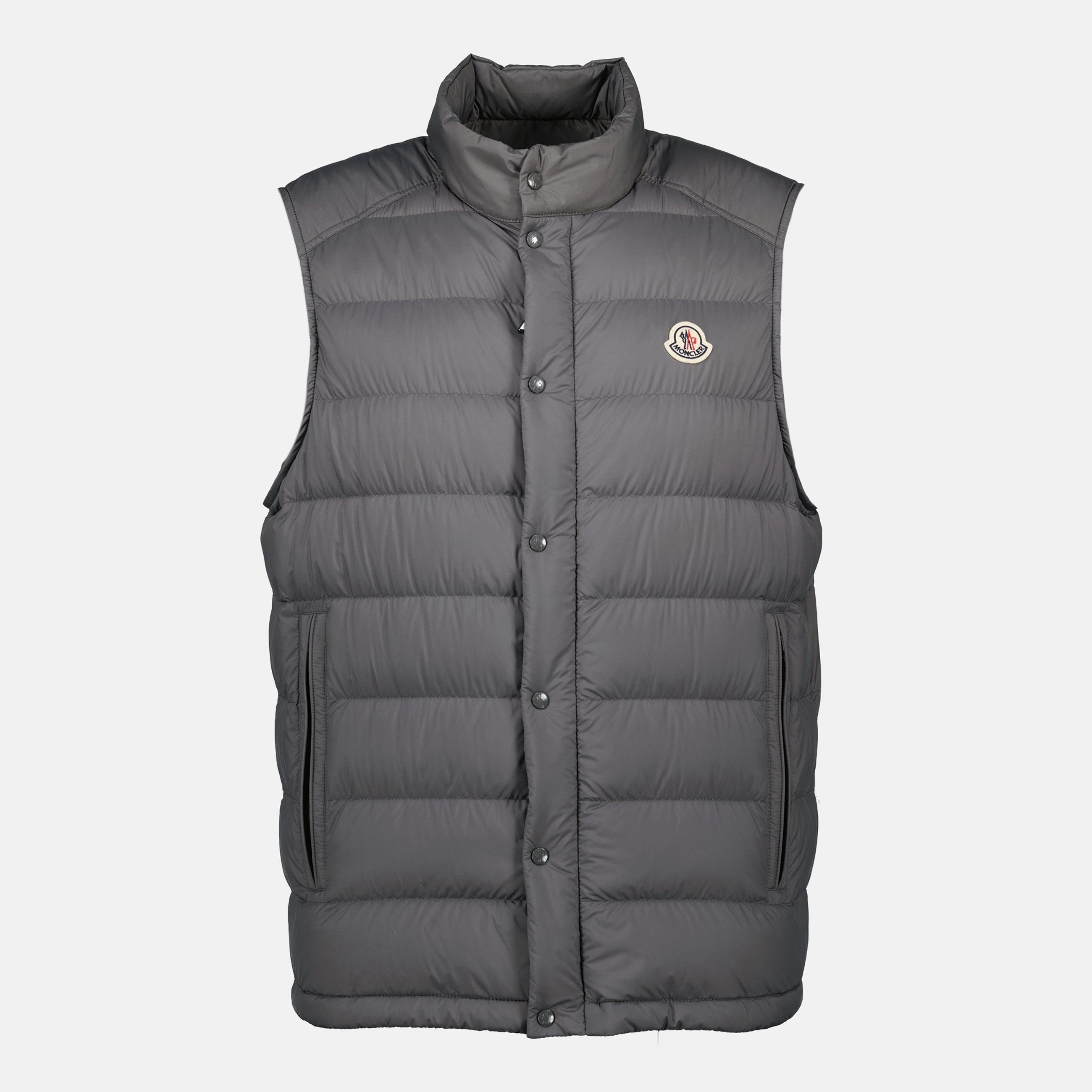 Image de l'article Doudoune sans manches Barthe grise de la marque Moncler pour Homme - Saison Printemps-Été 2026 - Vue de Face