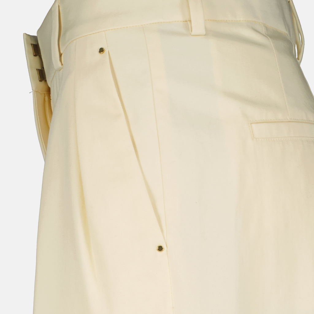 Pantalons Helle Baumwoll-Gabardine-Hose Moncler Blanc Femme