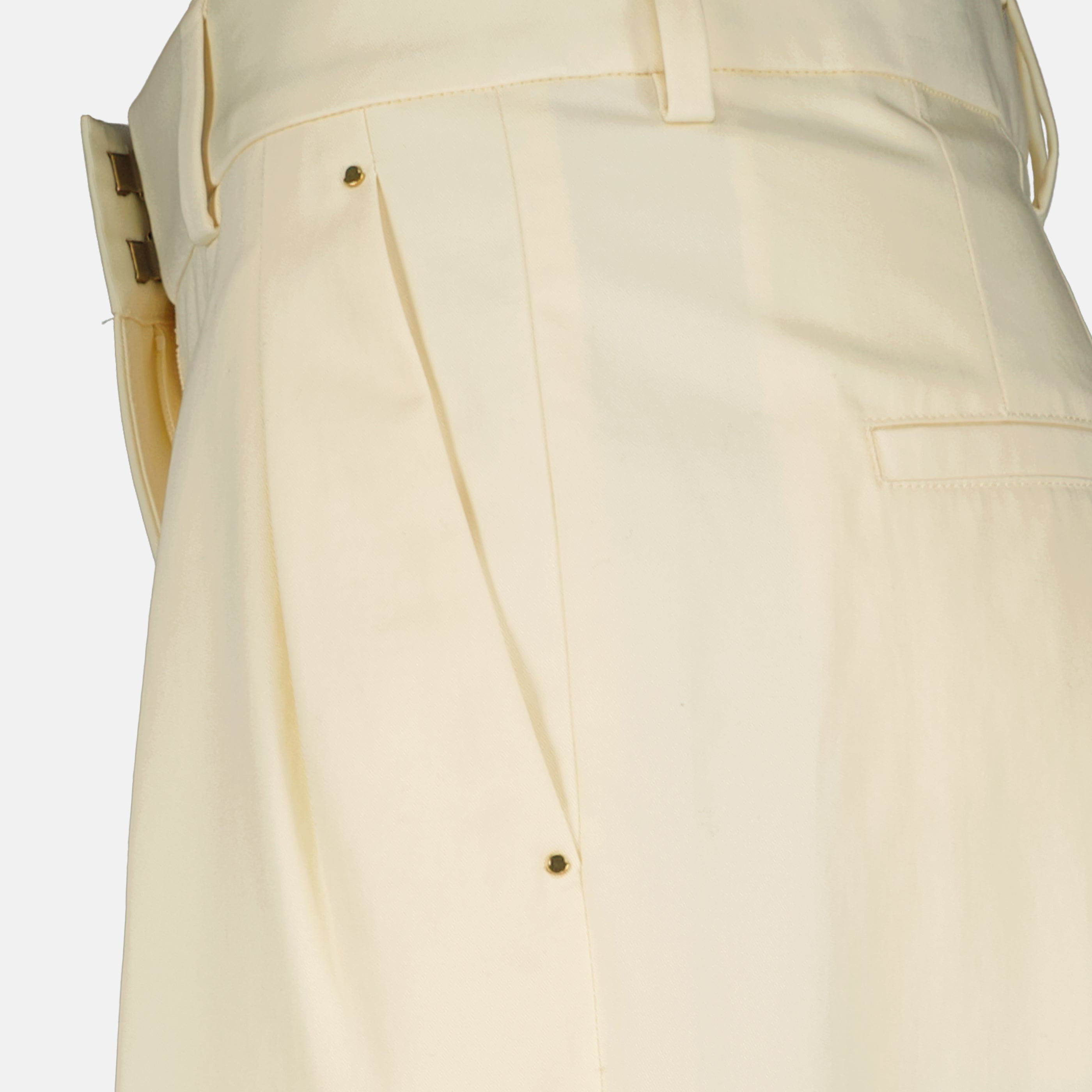 Pantalons 와이드 코튼 개바딘 팬츠 Moncler Blanc Femme