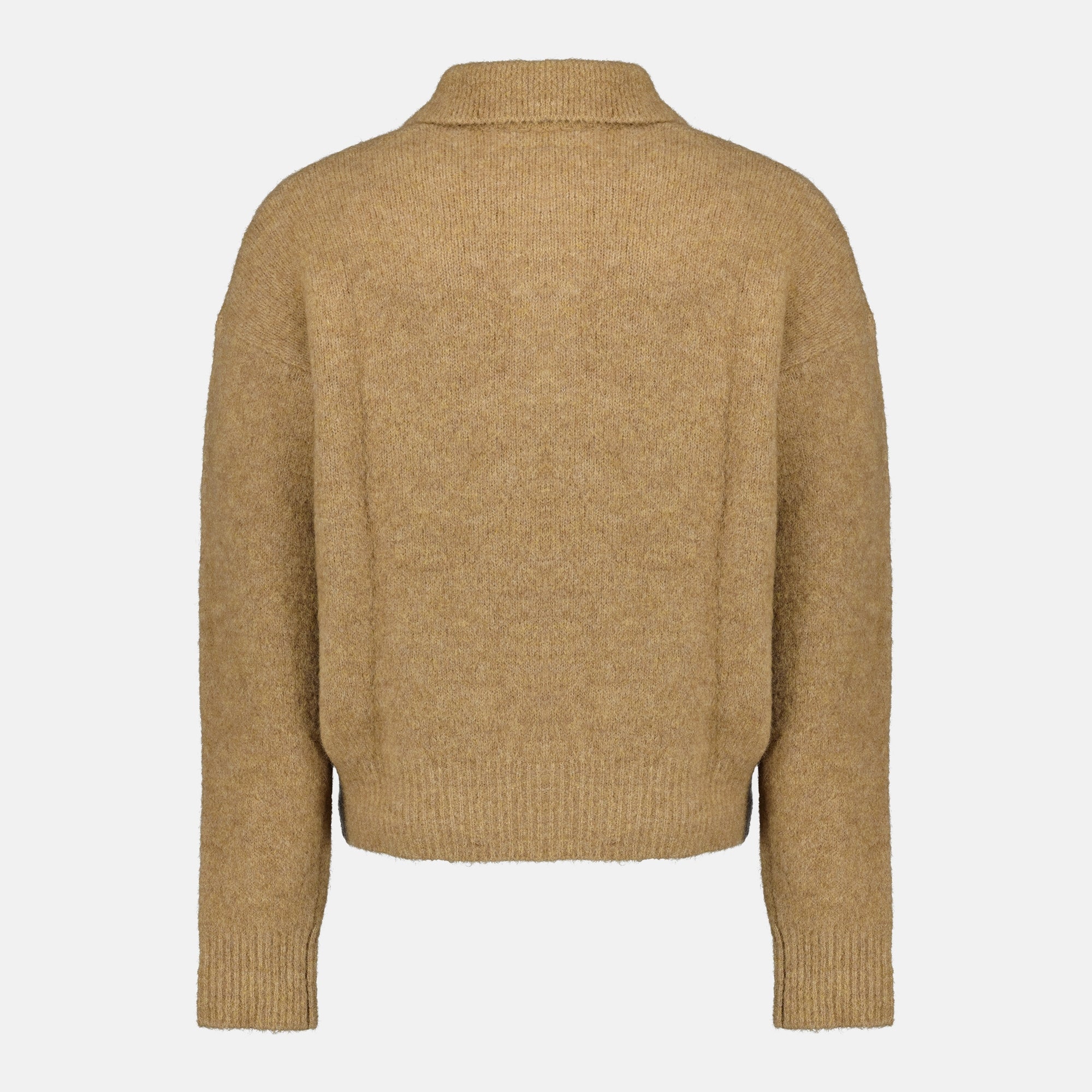 Imagen del polo de lana marrón de la marca Ami PARIS para Hombre - Temporada Otoño-Invierno 2025 - Vista Trasera