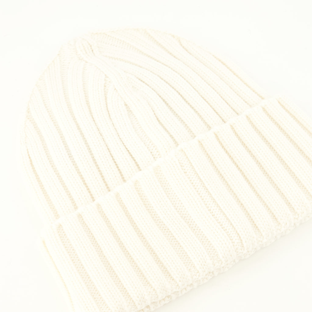 Chapeaux, casquettes et bonnets Beanie in Lana Bianco con Logo Moncler Blanc Femme