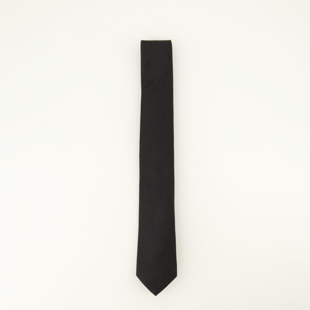 Écharpes, foulards et gants Schwarze Seidensatin-Krawatte Saint Laurent Noir Homme