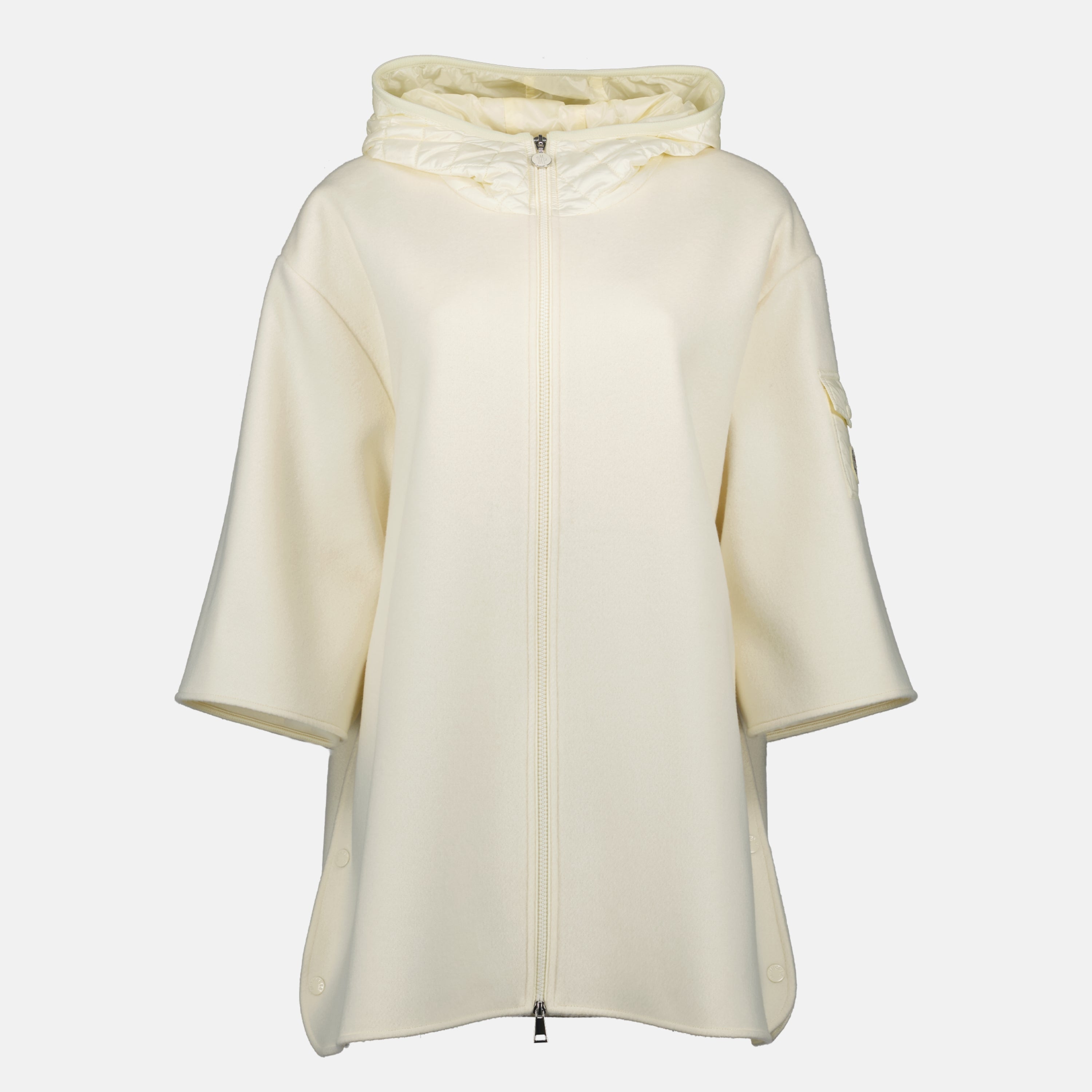 Vestes Cape zippée en laine Moncler Blanc Femme