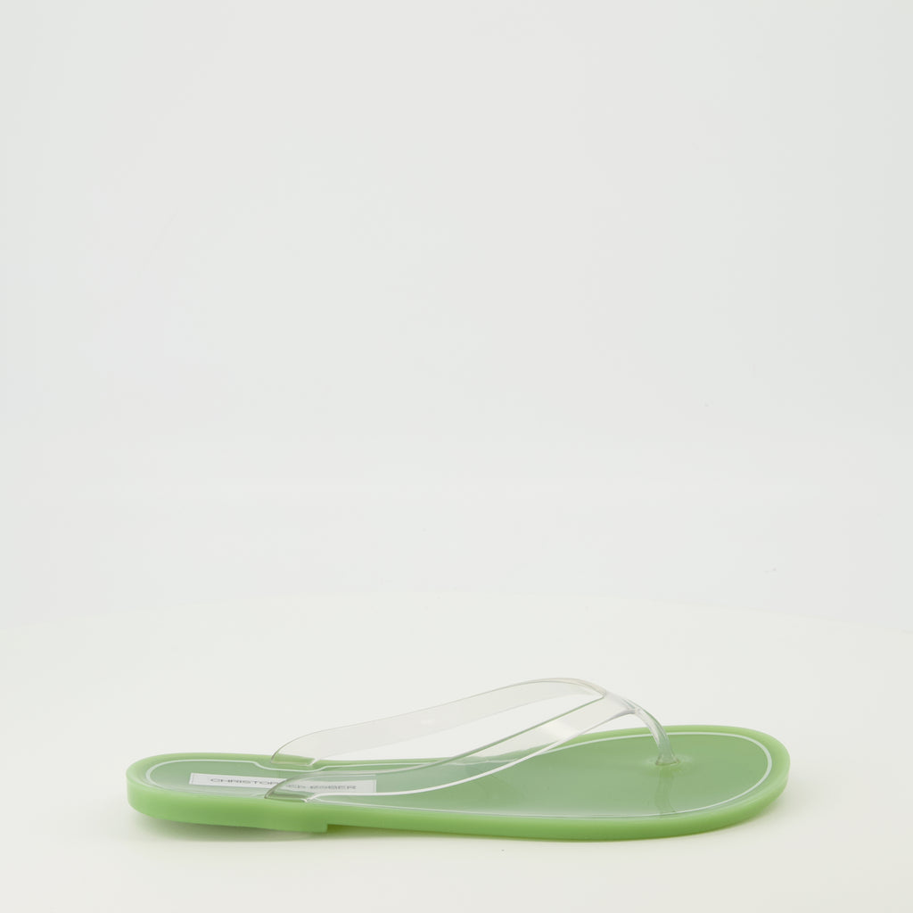 Image de l'article Tongs Jo en PVC vert de la marque Christopher Esber pour Femme - Saison Printemps-Été 2026 - Vue latérale droite