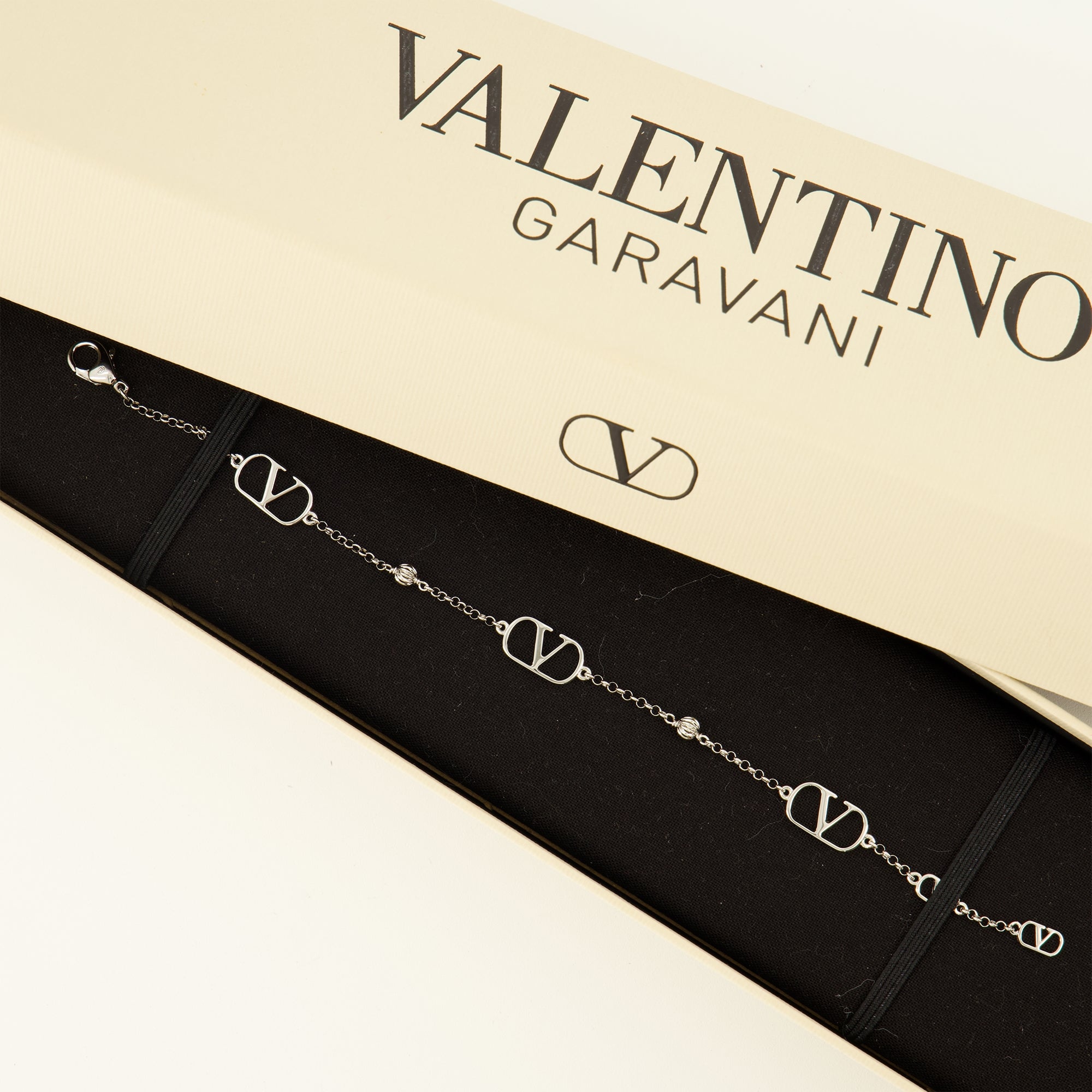 Bijoux Bracelet VLogo en métal Valentino Garavani Argenté Homme
